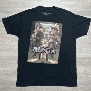 Attack on Titan Season 3 Double Sided Black Poster T-Shirt Size Large